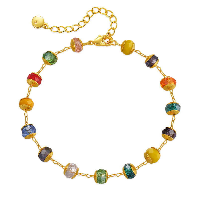 Wholesale Colorful Beaded Gold Plated Bracelet